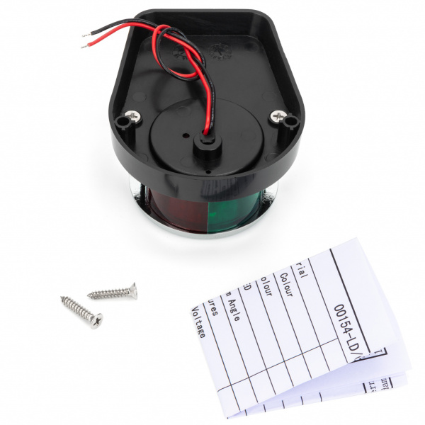 Навігаційний вогонь AAA червоно-зелений LED корпус хром (00154-LD)