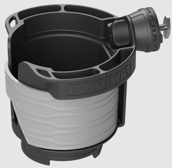 Капхолдер FASTEN CUPt чорно-сірий з функціями органайзера з адаптером для кріплення в Т-паз (01.07.011.03.11)